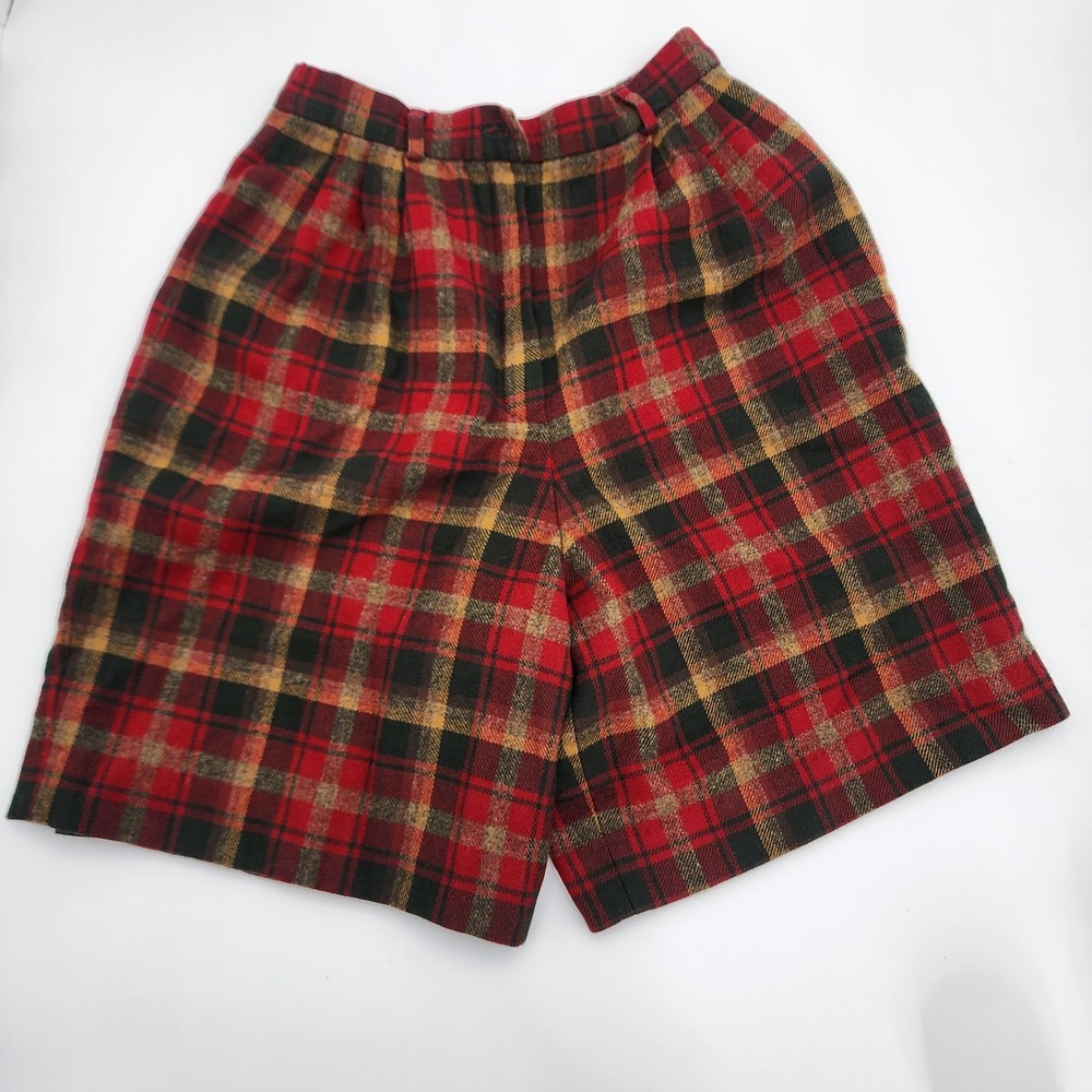 Pendleton Vintage Women's Size 6 100% Virgin Wool Plaid Lined Shorts USA READ‎